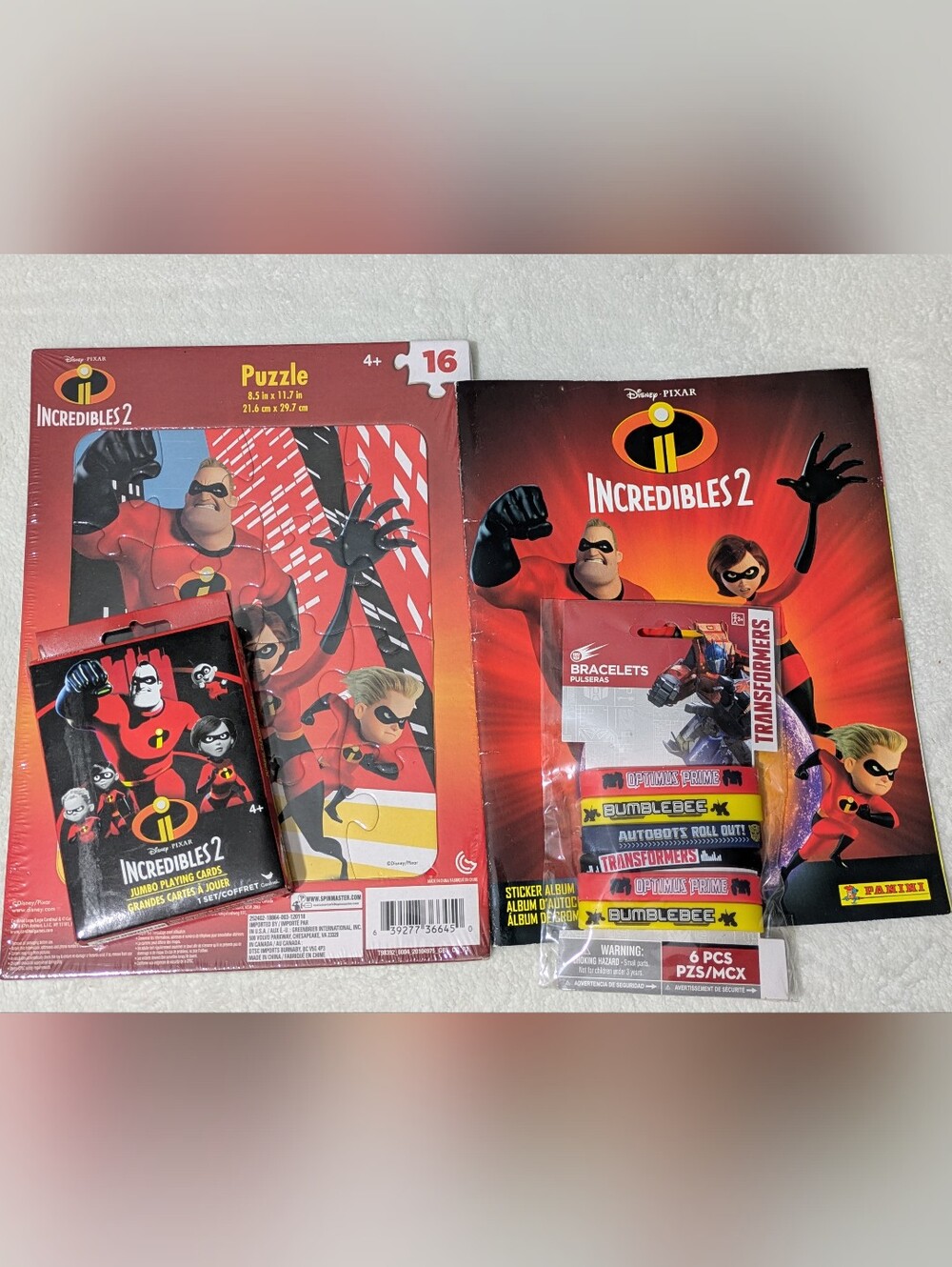 Disney Pixar Incredibles 2 & Transformers Kids Activity Lot